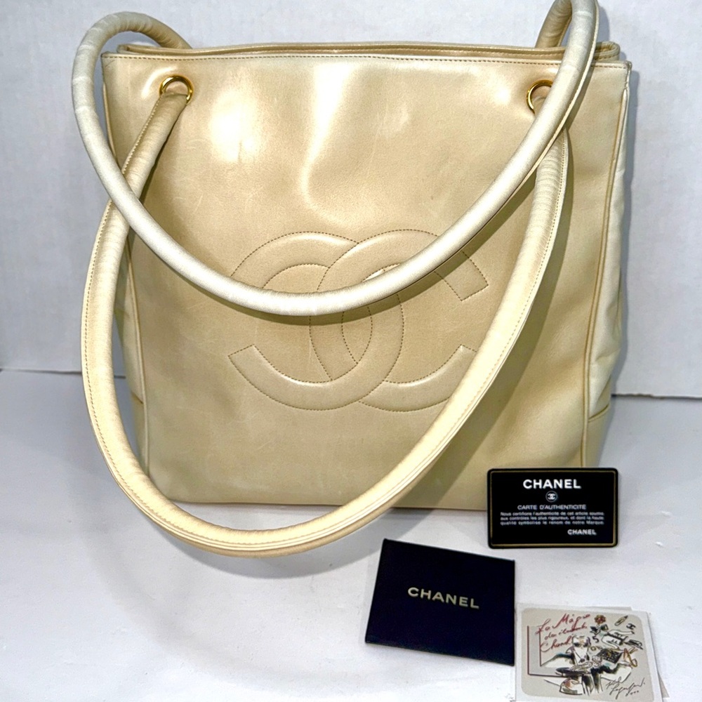 CHANEL Vintage Timeless CC XL Tote with COA Card